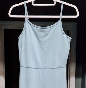 NWOT Baby Blue FULL-length Boot-cut Bodysuit.